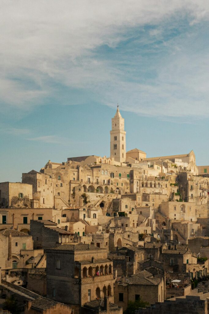 Historic cave dwellings in Matera, italy