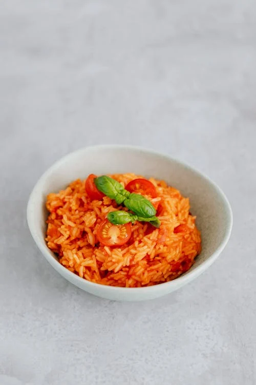 Creamy Italian mushroom risotto garnished with fresh parsley italy